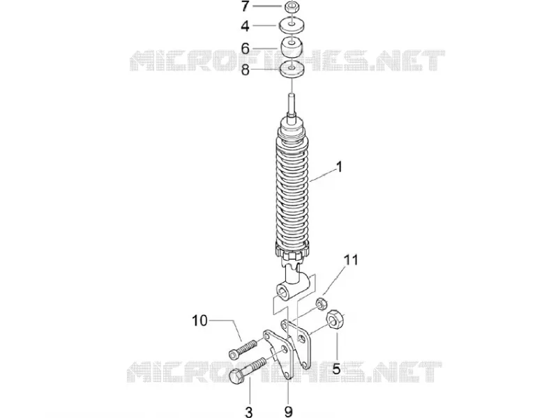 Rear suspension - Shock absorber/s VESPA VESPA-SCOOTER 150 LX 2009  LX 4T E3