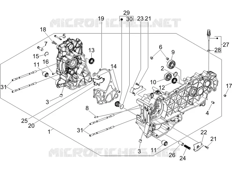 Crankcase VESPA VESPA-SCOOTER 150 LX 2011  LX 4T ie E3