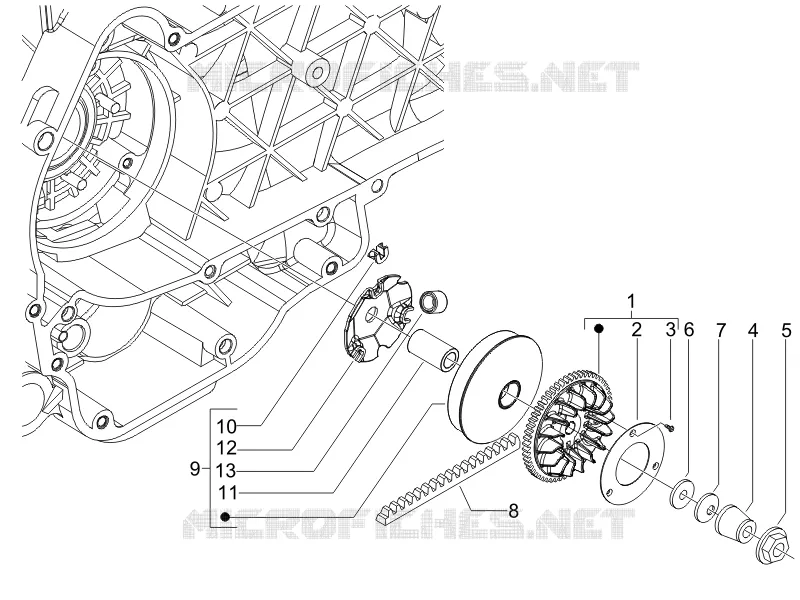 Driving pulley VESPA VESPA-SCOOTER 150 LX 2011  LX 4T ie E3