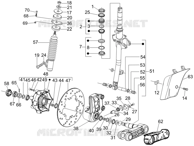 Fork/steering tube - Steering bearing unit VESPA VESPA-SCOOTER 150 LX 2009  LX 4T ie E3