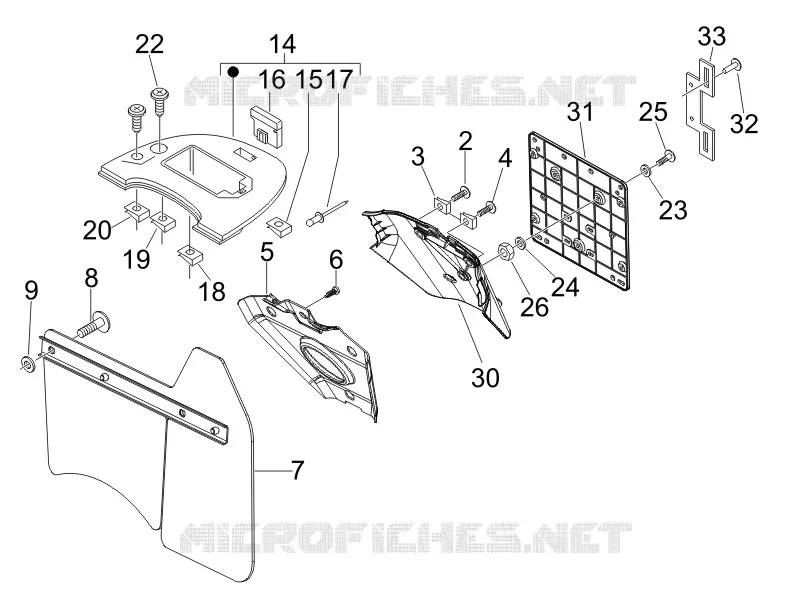 Rear cover - Splash guard VESPA VESPA-SCOOTER 150 LX 2011  LX 4T ie E3