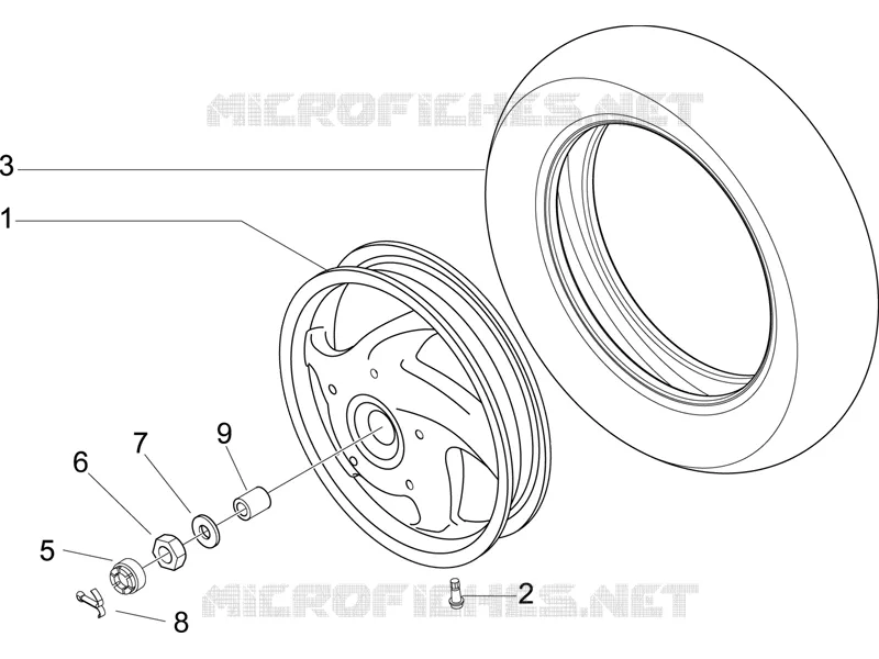 Rear wheel VESPA VESPA-SCOOTER 150 LX 2009  LX 4T ie E3