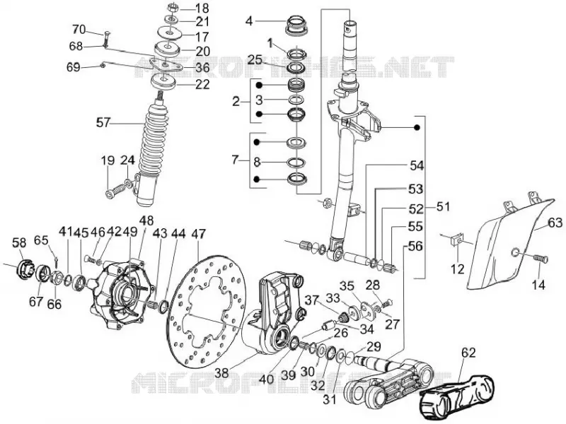 Fork/steering tube - Steering bearing unit VESPA VESPA-SCOOTER 150 LX 2012  LX 4T ie E3
