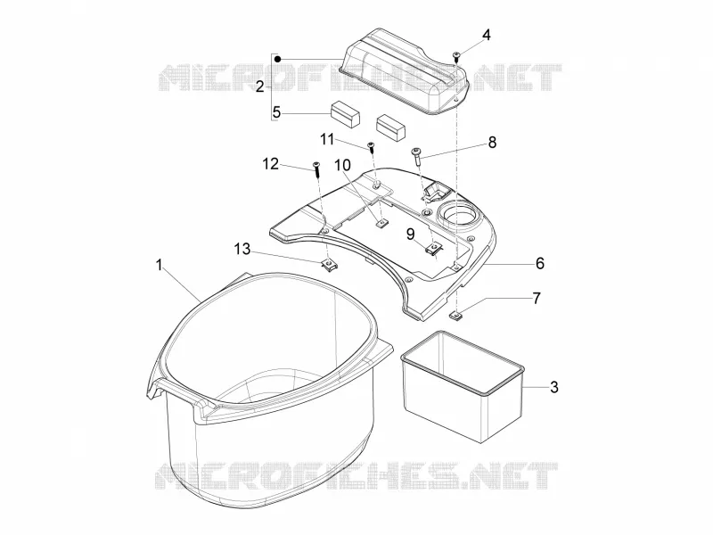 Helmet huosing - Undersaddle VESPA VESPA-SCOOTER 150 LX 2012  LX 4T ie E3