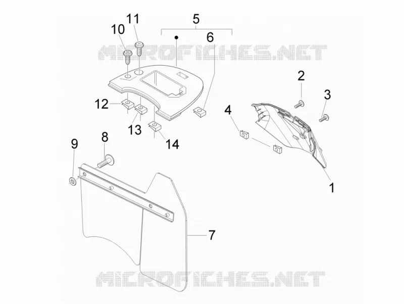 Rear cover - Splash guard VESPA VESPA-SCOOTER 150 LX 2011  LX 4T ie E3