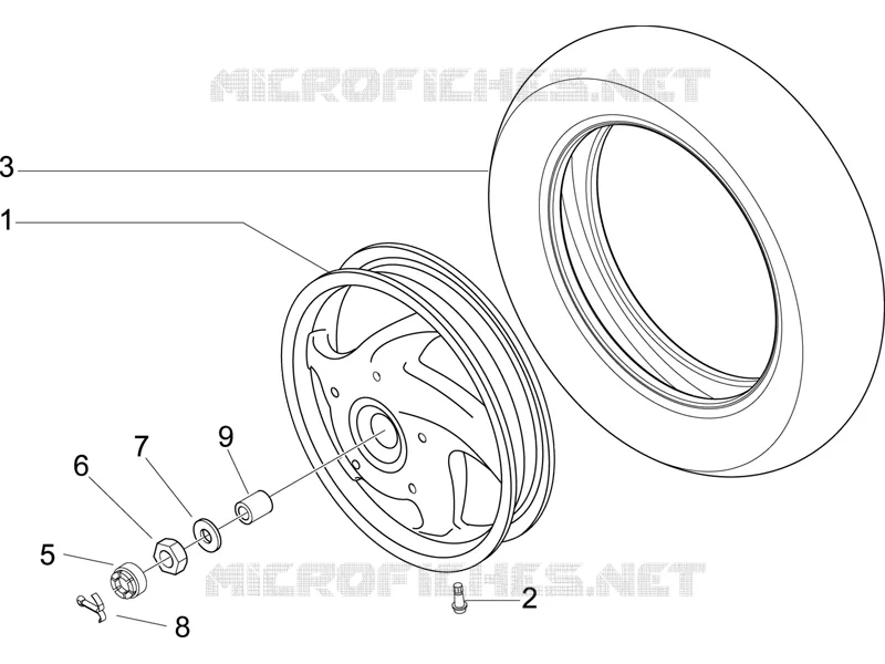 Rear wheel VESPA VESPA-SCOOTER 150 LX 2011  LX 4T ie Touring