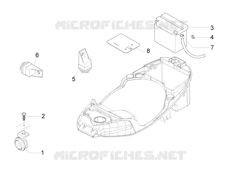 Remote control switches - Battery - Horn VESPA VESPA-SCOOTER 150 LX 2012  LX 4T ie Touring