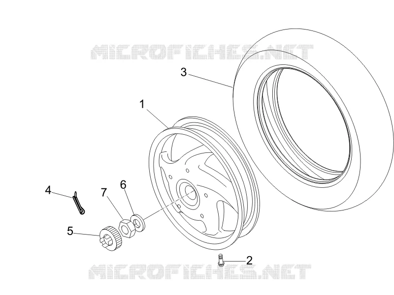 Rear wheel VESPA VESPA-SCOOTER 50 LX 2005  LX 2T