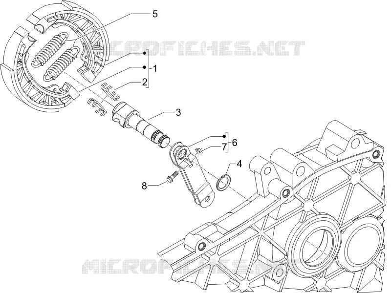 Rear brake - Brake jaw VESPA VESPA-SCOOTER 50 LX 2006  LX 2T