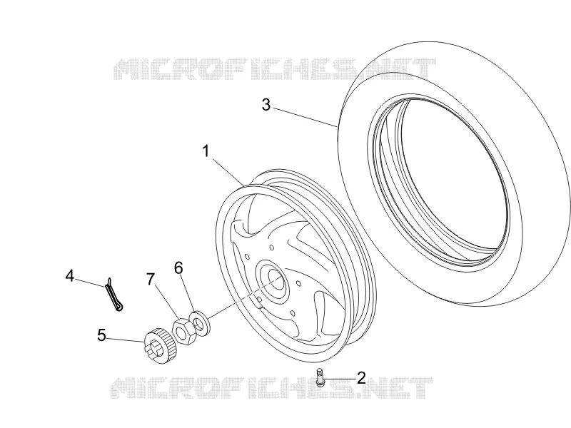 Rear wheel VESPA VESPA-SCOOTER 50 LX 2007  LX 2T
