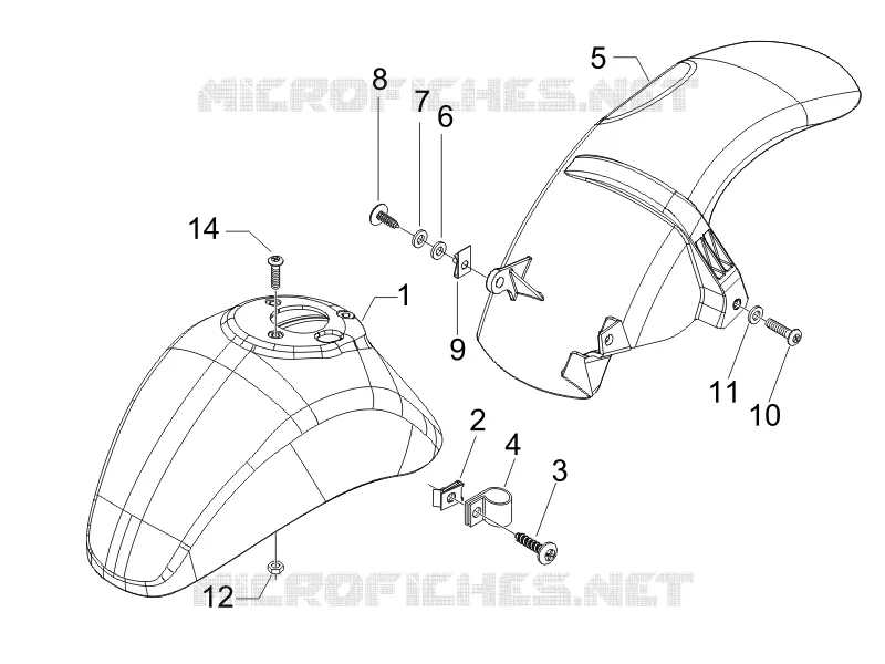 Wheel huosing - Mudguard VESPA VESPA-SCOOTER 50 LX 2006  LX 2T