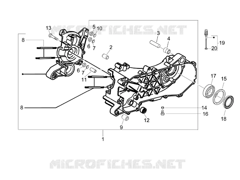 Crankcase VESPA VESPA-SCOOTER 50 LX 2011  LX 2T