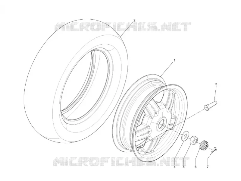 Rear wheel VESPA VESPA-SCOOTER 50 LX 2010  LX 2T