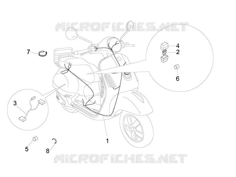 Main cable harness VESPA VESPA-SCOOTER 50 LX 2010  LX 2T E2 Touring (30Km/h)