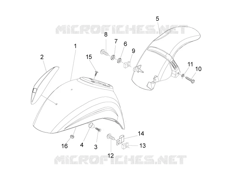 Wheel huosing - Mudguard VESPA VESPA-SCOOTER 50 LX 2012  LX 2T E2 Touring (30Km/h)