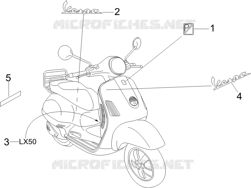 Plates - Emblems VESPA VESPA-SCOOTER 50 LX 2009  LX 4T