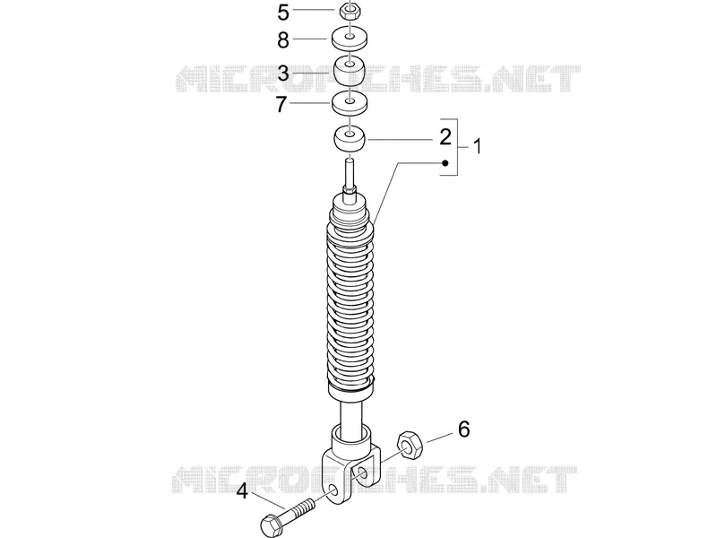 Rear suspension - Shock absorber/s VESPA VESPA-SCOOTER 50 LX 2008  LX 4T