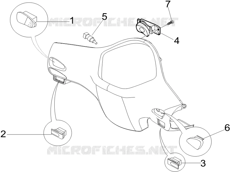 Selectors - Switches - Buttons VESPA VESPA-SCOOTER 50 LX 2007  LX 4T
