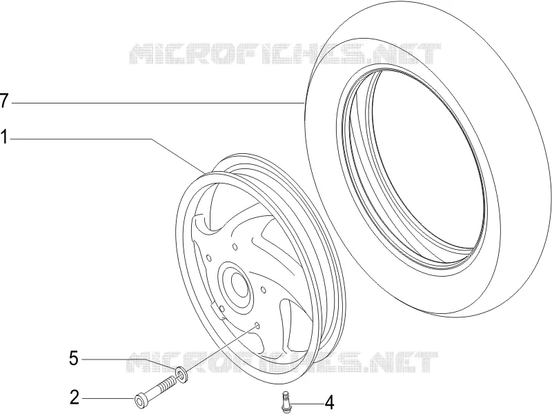 Front wheel VESPA VESPA-SCOOTER 50 LX 2011  LX 4T-2V 25Km/h