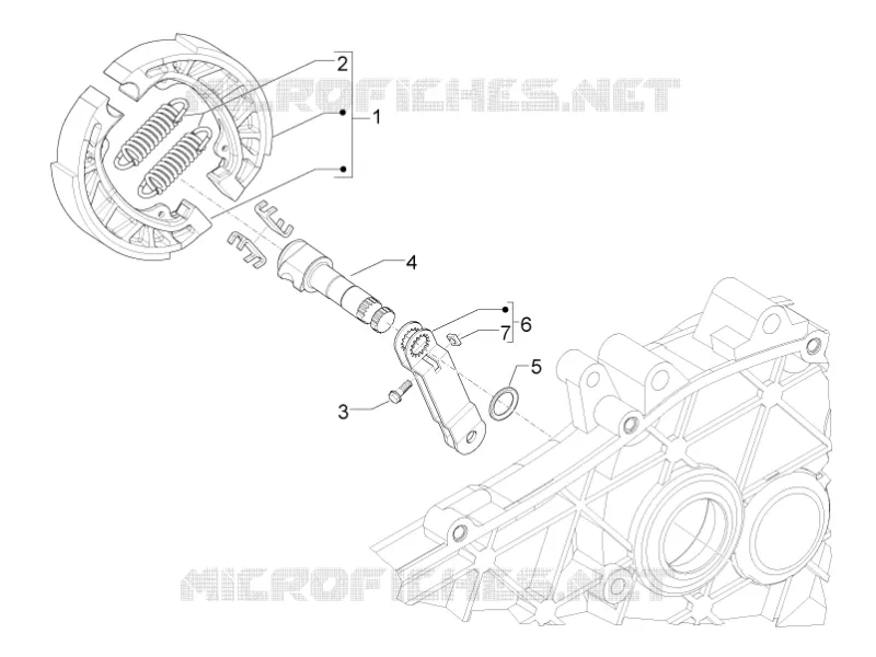 Rear brake - Brake jaw VESPA VESPA-SCOOTER 50 LX 2011  LX 4T 2V 25 Km/h Touring