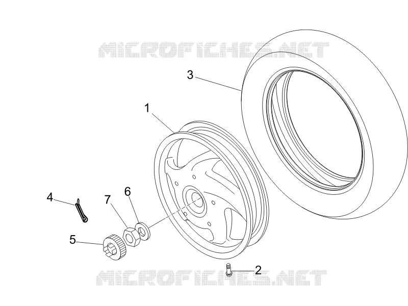 Rear wheel VESPA VESPA-SCOOTER 50 LX 2011  LX 4T 2V 25 Km/h Touring