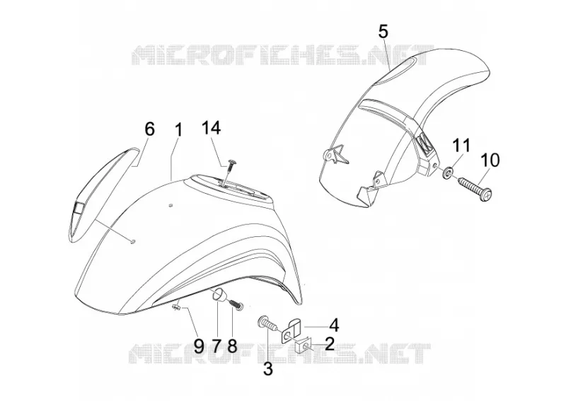 Wheel huosing - Mudguard VESPA VESPA-SCOOTER 50 LX 2011  LX 4T-4V