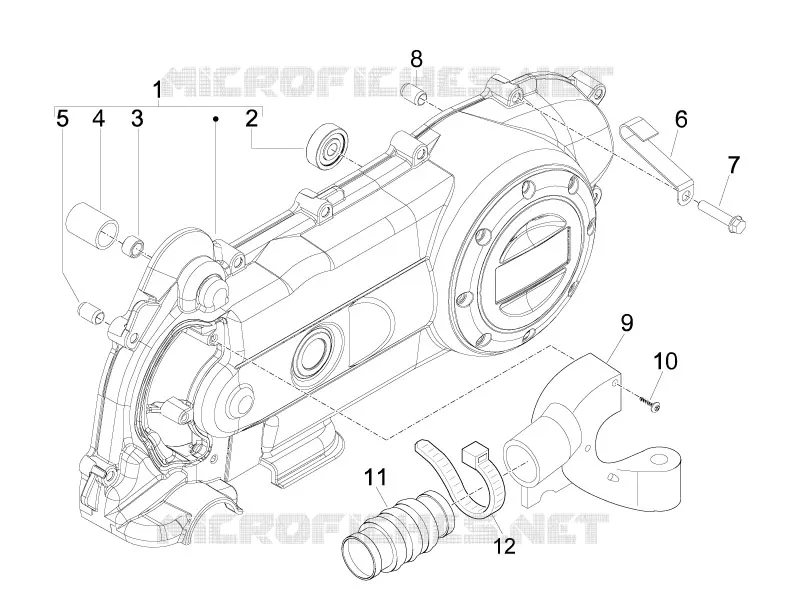 Crankcase cover - Crankcase cooling VESPA VESPA-SCOOTER 50 LX 2012  LX 4T-4V