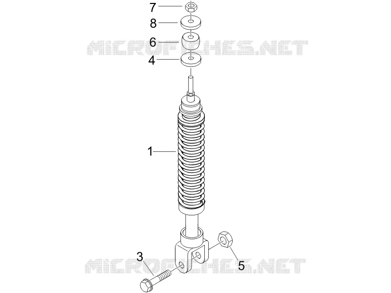 Rear suspension - Shock absorber/s VESPA VESPA-SCOOTER 50 LX 2012  LX 4T-4V