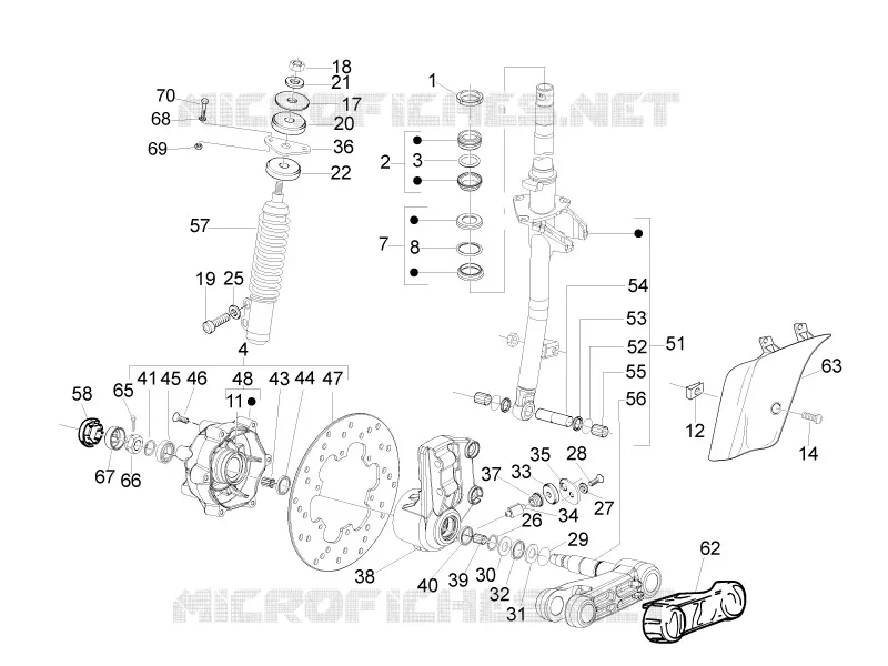 Fork/steering tube - Steering bearing unit VESPA VESPA-SCOOTER 50 LX 2013  LX 4T-4V Touring