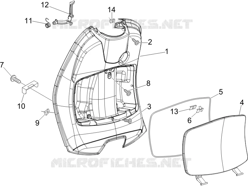 Front glove-box - Knee-guard panel VESPA VESPA-SCOOTER 50 LX 2012  LX 4T-4V Touring