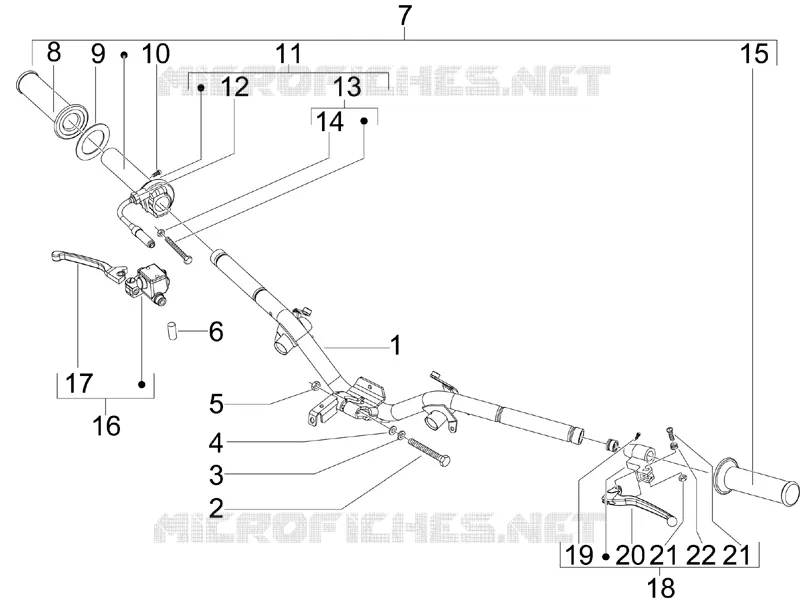 Handlebars - Master cil. VESPA VESPA-SCOOTER 50 LX 2013  LX 4T-4V Touring