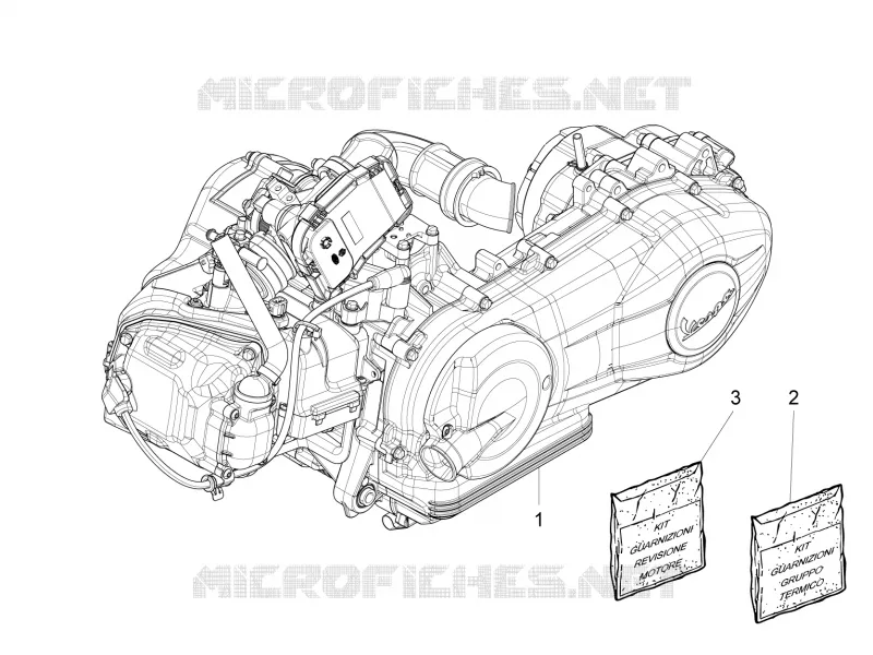 Engine, assembly VESPA VESPA-SCOOTER 125 LXV 2015  LXV 4T 3V E3