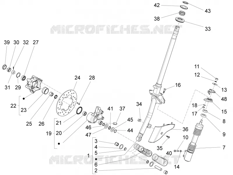 Fork/steering tube - Steering bearing unit VESPA VESPA-SCOOTER 125 LXV 2013  LXV 4T 3V E3