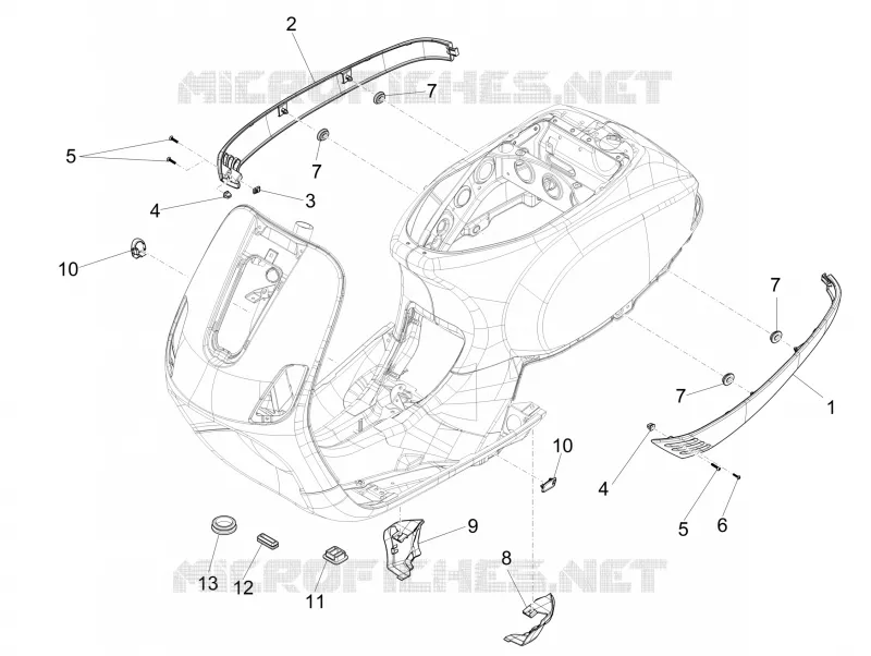 Side cover - Spoiler VESPA VESPA-SCOOTER 125 LXV 2014  LXV 4T 3V E3
