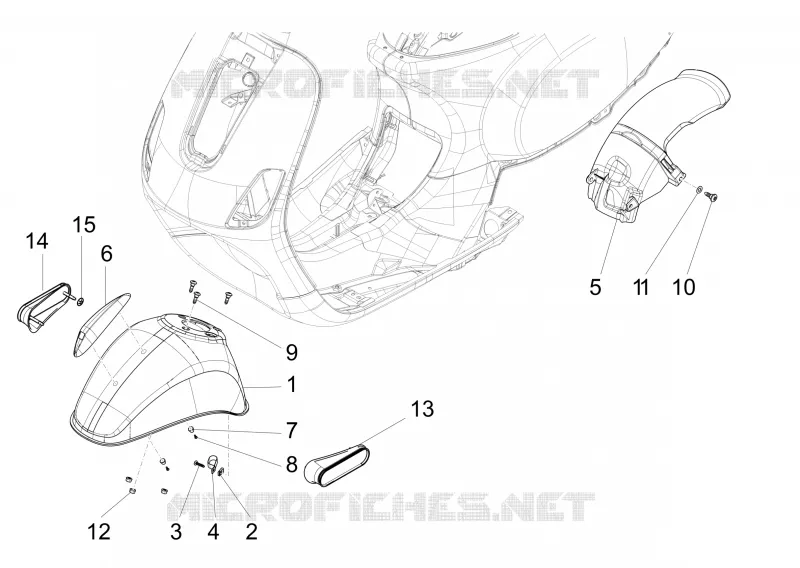 Wheel huosing - Mudguard VESPA VESPA-SCOOTER 125 LXV 2015  LXV 4T 3V E3
