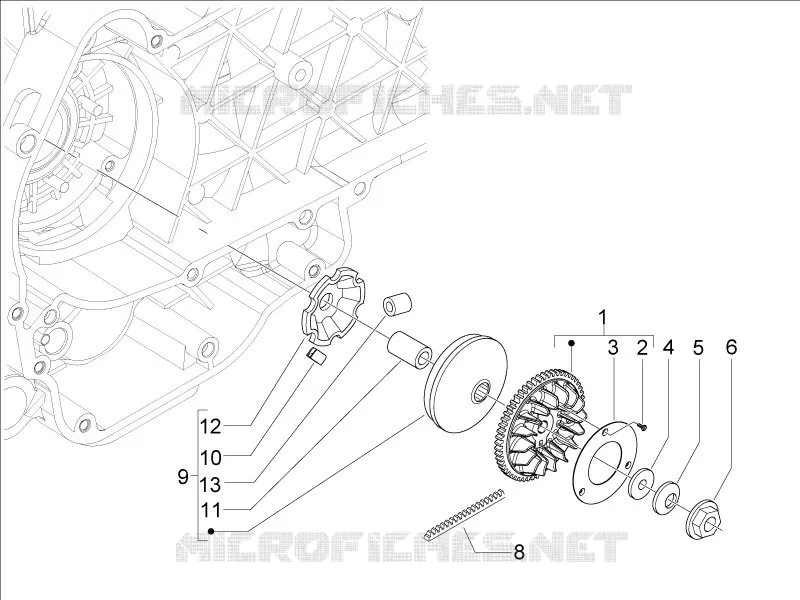 Driving pulley VESPA VESPA-SCOOTER 125 LXV 2011  LXV 4T ie E3