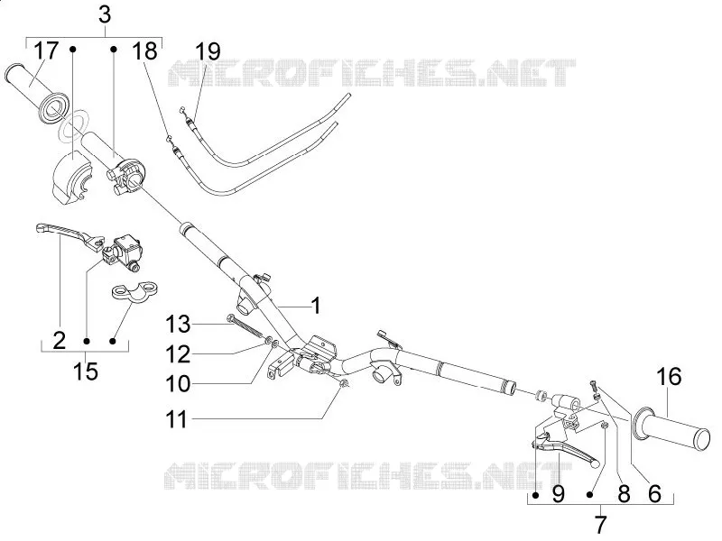 Handlebars - Master cil. VESPA VESPA-SCOOTER 125 LXV 2013  LXV 4T ie E3