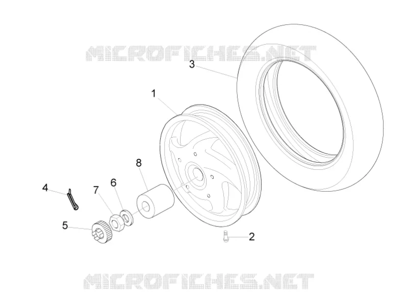 Rear wheel VESPA VESPA-SCOOTER 125 LXV 2010  LXV 4T ie E3
