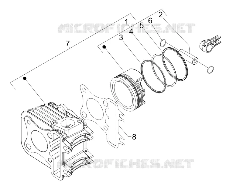 Cylinder-piston-wrist pin unit VESPA VESPA-SCOOTER 150 LXV 2013  LXV 15