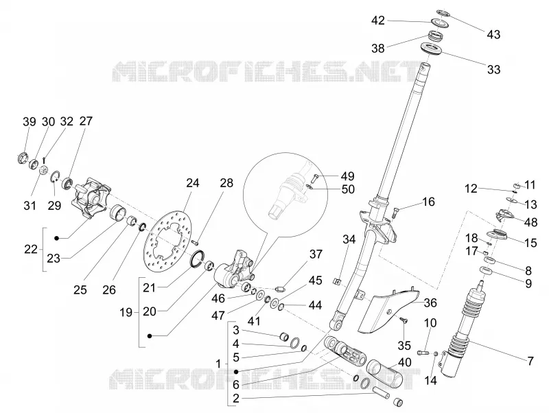 Fork/steering tube - Steering bearing unit VESPA VESPA-SCOOTER 150 LXV 2014  LXV 15