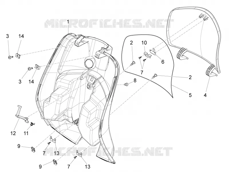 Front glove-box - Knee-guard panel VESPA VESPA-SCOOTER 150 LXV 2016  LXV 4T 3V E3