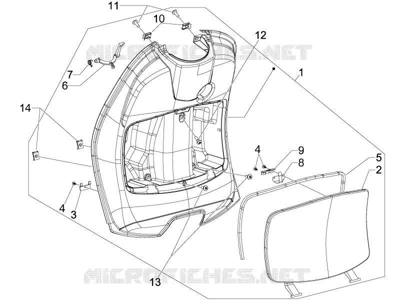 Front glove-box - Knee-guard panel VESPA VESPA-SCOOTER 50 LXV 2006  LXV 2T