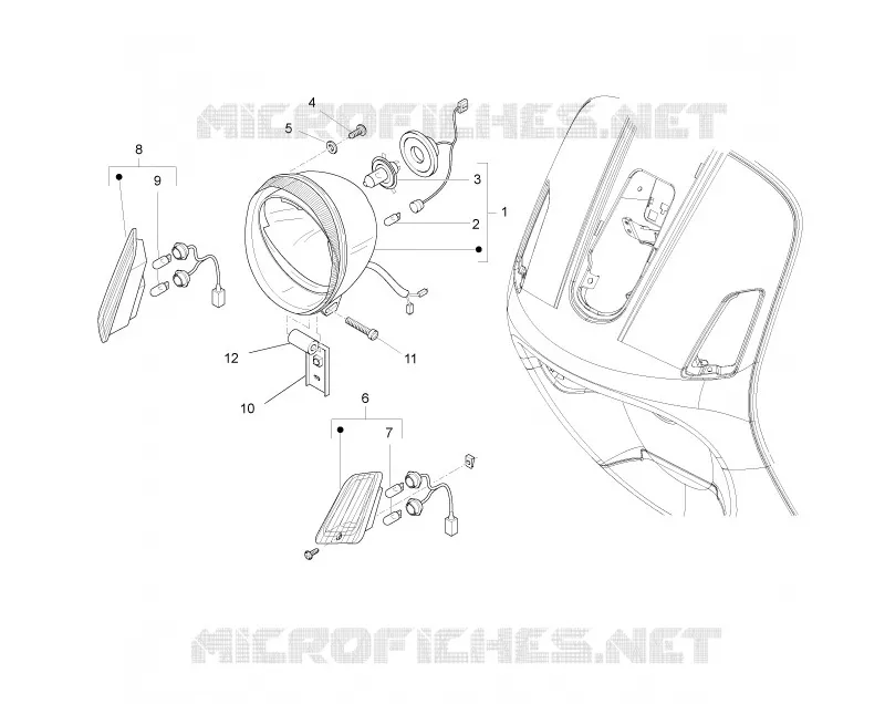 Front headlamps - Turn signal lamps VESPA VESPA-SCOOTER 50 LXV 2007  LXV 2T