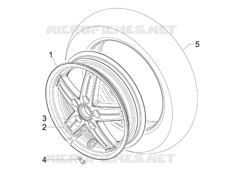 Front wheel VESPA VESPA-SCOOTER 50 LXV 2008  LXV 2T