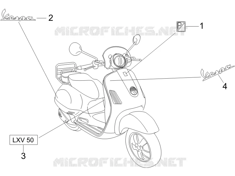 Plates - Emblems VESPA VESPA-SCOOTER 50 LXV 2007  LXV 2T