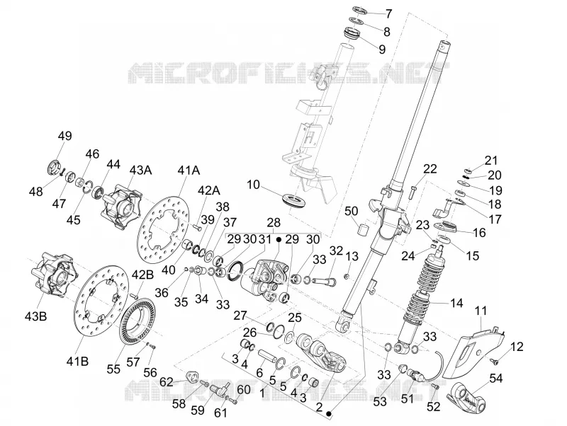 Fork/steering tube - Steering bearing unit VESPA VESPA-SCOOTER 150 PRIMAVERA 2014  4T 3V ie Primavera