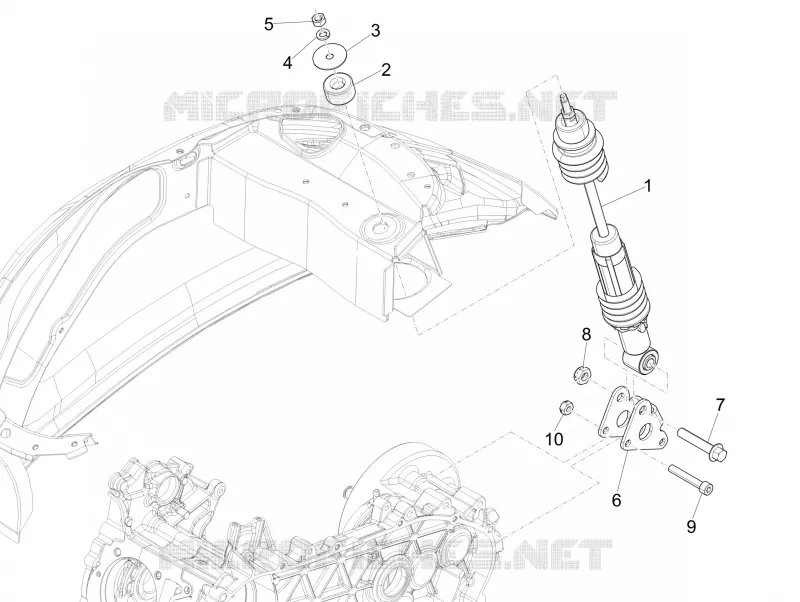 Rear suspension - Shock absorber/s VESPA VESPA-SCOOTER 150 PRIMAVERA 2016  4T 3V ie Primavera