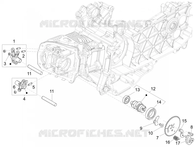 Rocking levers support unit VESPA VESPA-SCOOTER 150 PRIMAVERA 2014  4T 3V ie Primavera