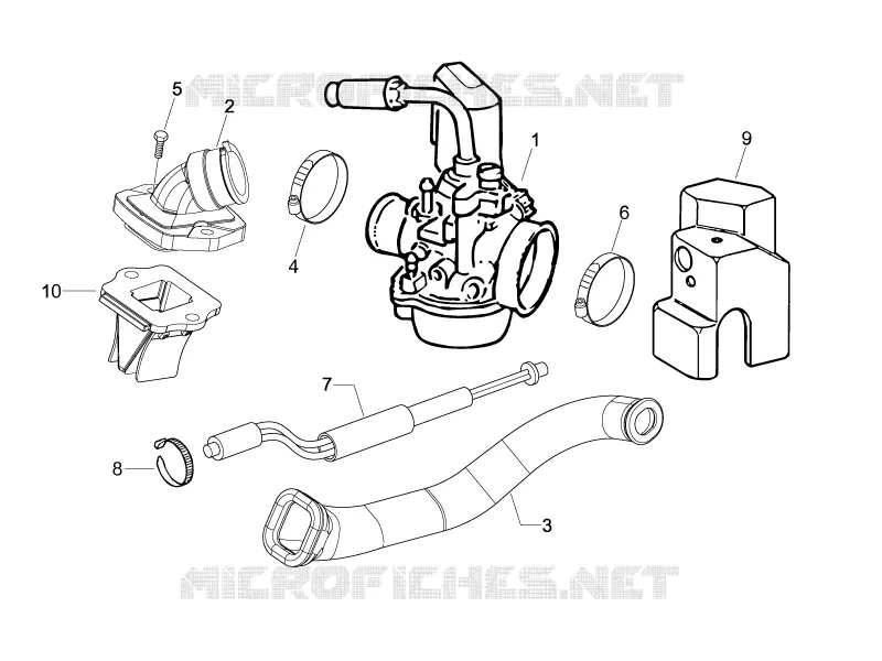 Carburettor, assembly - Union pipe VESPA VESPA-SCOOTER 50 PRIMAVERA 2014  Primavera 2T