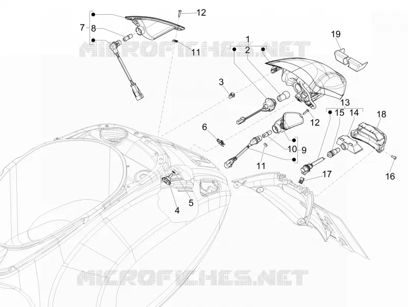 Rear headlamps - Turn signal lamps VESPA VESPA-SCOOTER 50 PRIMAVERA 2016  Primavera 2T